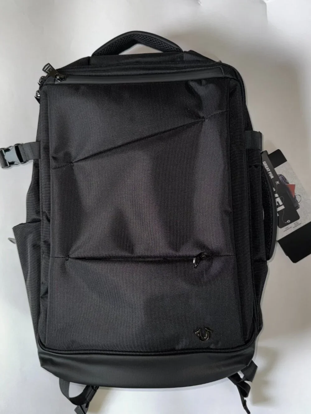 True Religion Will travel backpack in black with a volume of 23 l